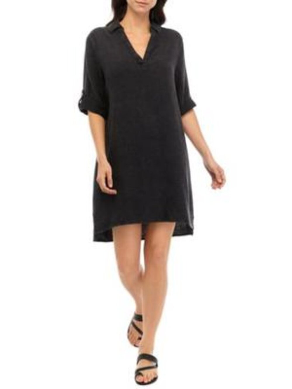 Wonderly Cotton Black Dress - Large